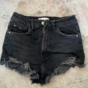 High Waisted Zara Black Denim Short Size 2
